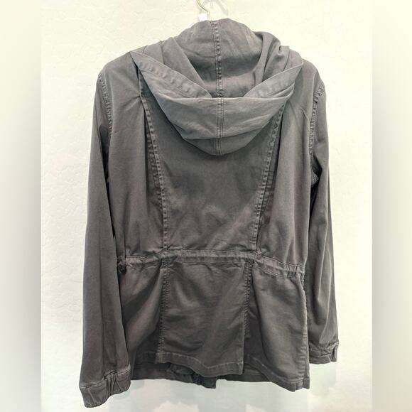 TINSEL | Charcoal Gray Utility Cargo Jacket with Hood | Size Small - Picture 6 of 9
